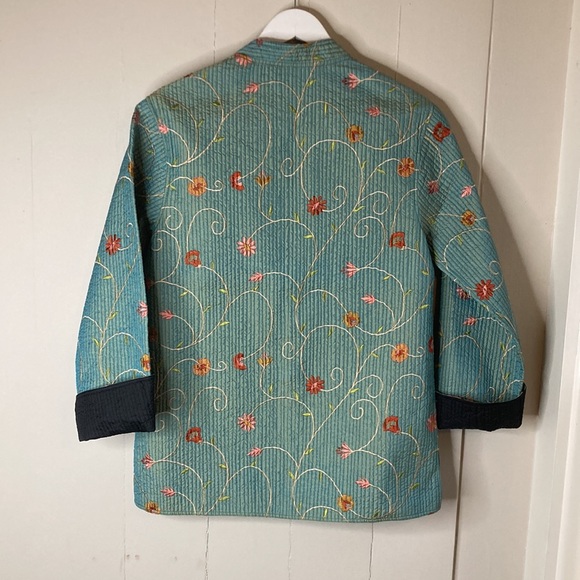 SAM’S HILU’S classic’s silk embroidered quilted reversible jacket NWOT XS - Picture 5 of 12